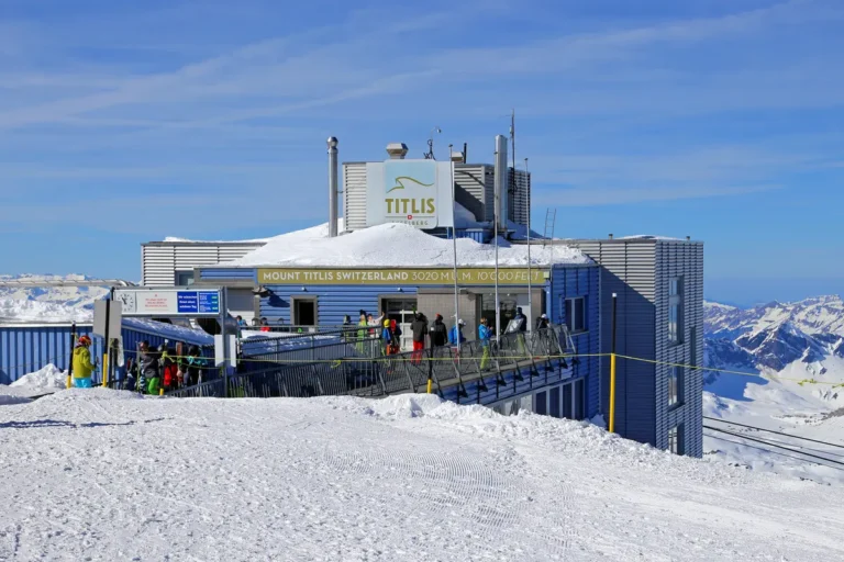 Snow-covered TITLIS summit station above Engelberg on a Mount Titlis from Lucerne day trip