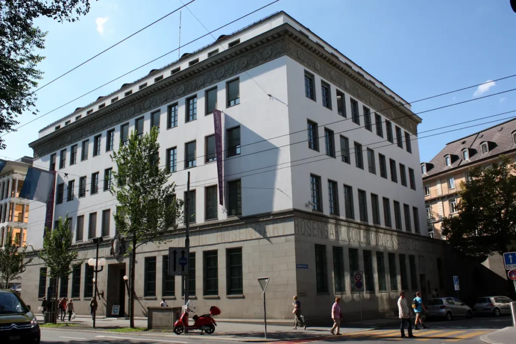 Neoclassical building of the Rosengart Collection on Pilatusstrasse near Lucerne railway station.