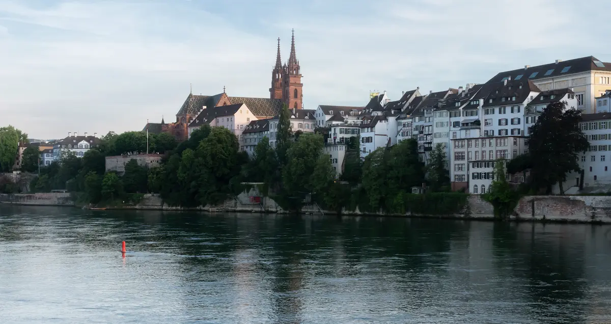 Grossbasel Old Town and Basel Minster rising above the Rhine