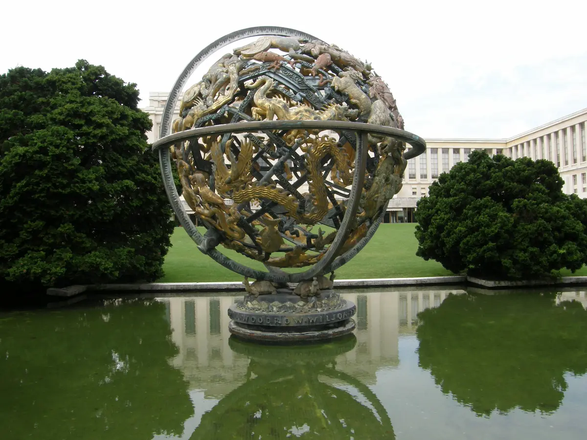Celestial Sphere in Ariana Park at the Palais des Nations in Geneva
