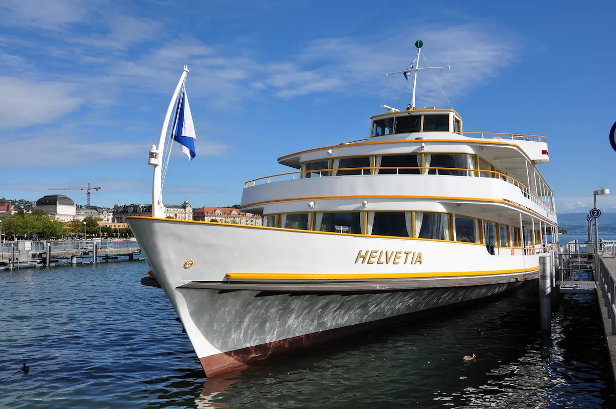 MS Helvetia at the Bürkliplatz departure point on Lake Zurich