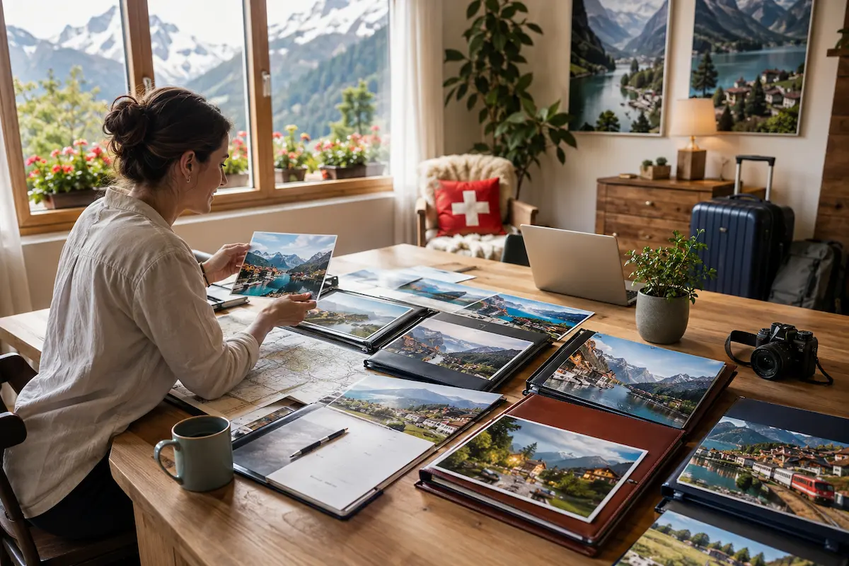 Traveler planning overnight stays across several Swiss destinations