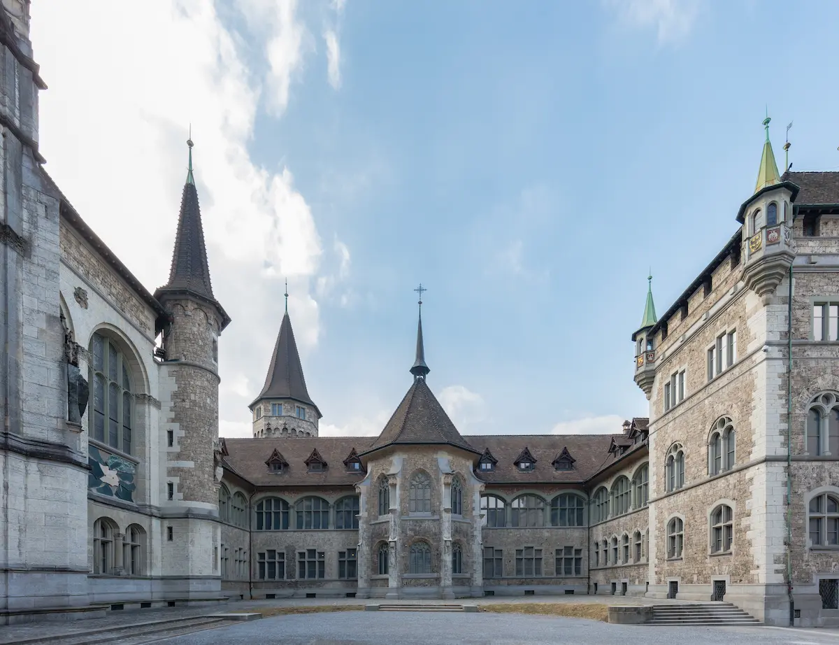 Courtyard exterior of the Swiss National Museum in Zurich