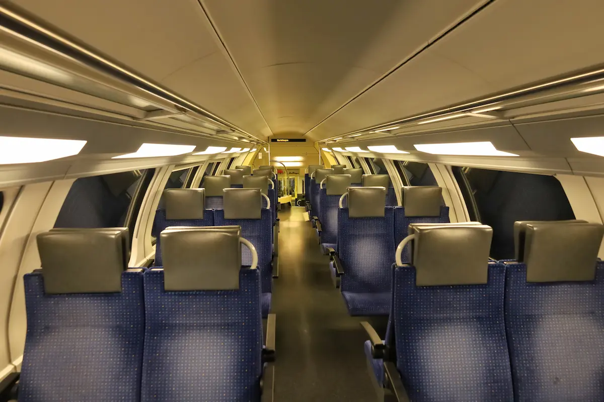 Swiss train seat reservations inside an SBB second-class carriage