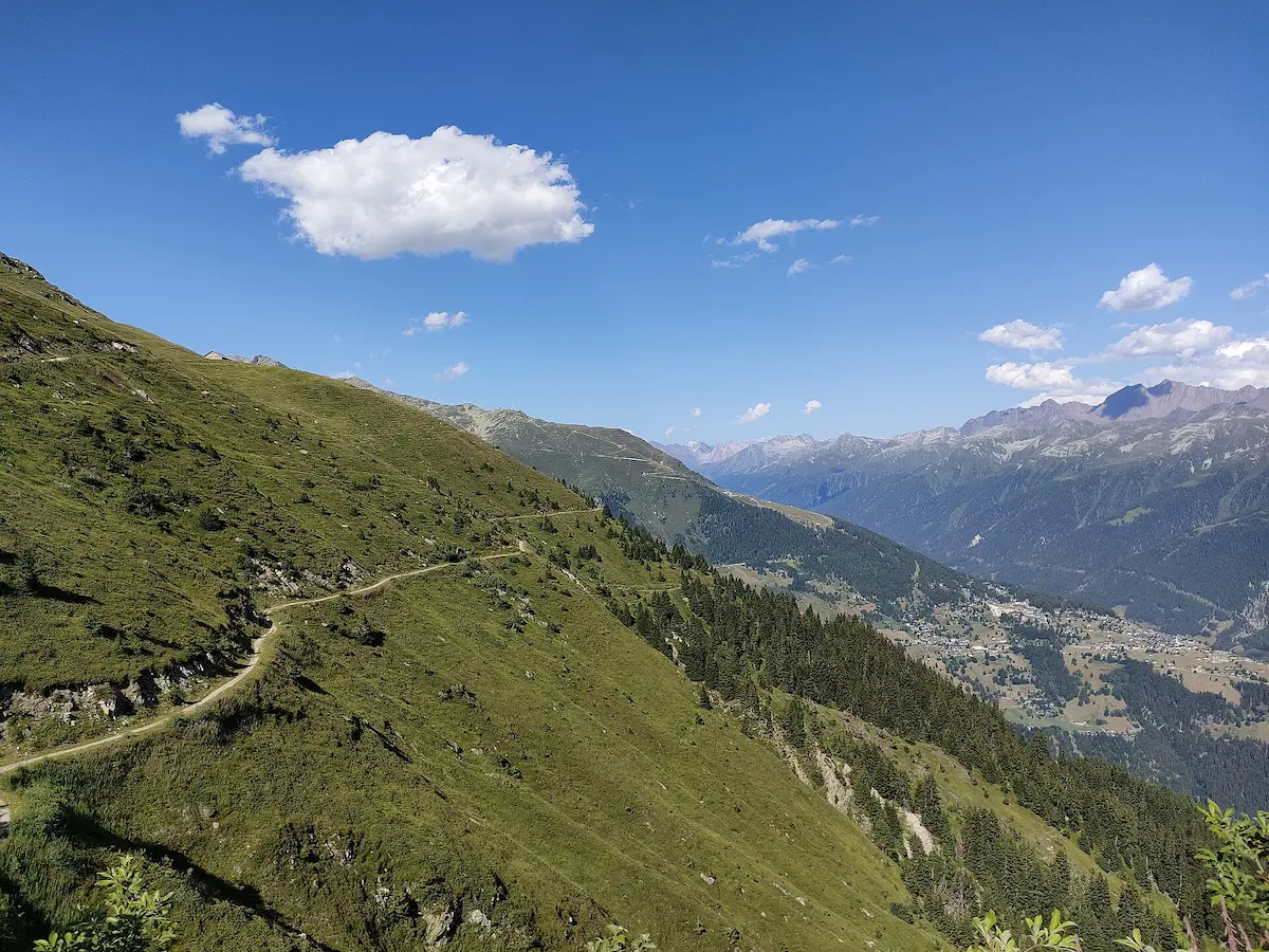 High Alpine summer trail near Fiescheralp in Switzerland