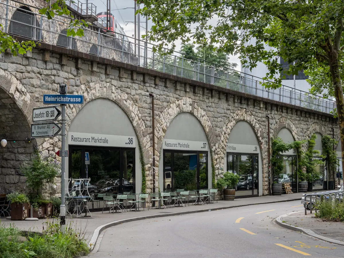 Limmat and Niederdorf seen from Lindenhof in Zurich Old Town