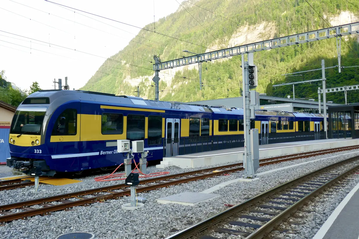 Bernese Oberland Railway train at Zweilütschinen station